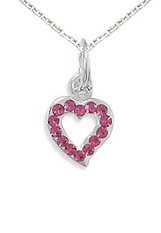 very nice tiny crystal heart silver necklace for babies